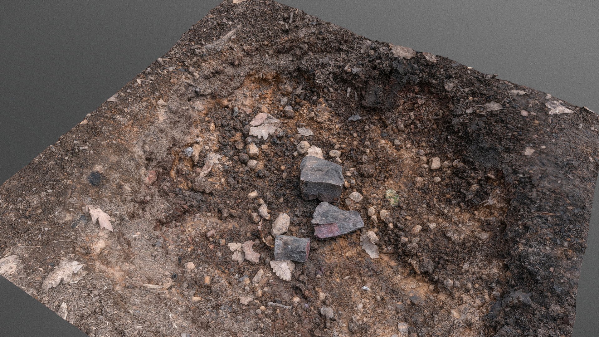 Firepit hole fireplace campfire dig in forest ground with some red stones

Photogrammetry scan 120x24MP, 4x8K texture + HD Normals - Firepit - Buy Royalty Free 3D model by matousekfoto 3d model
