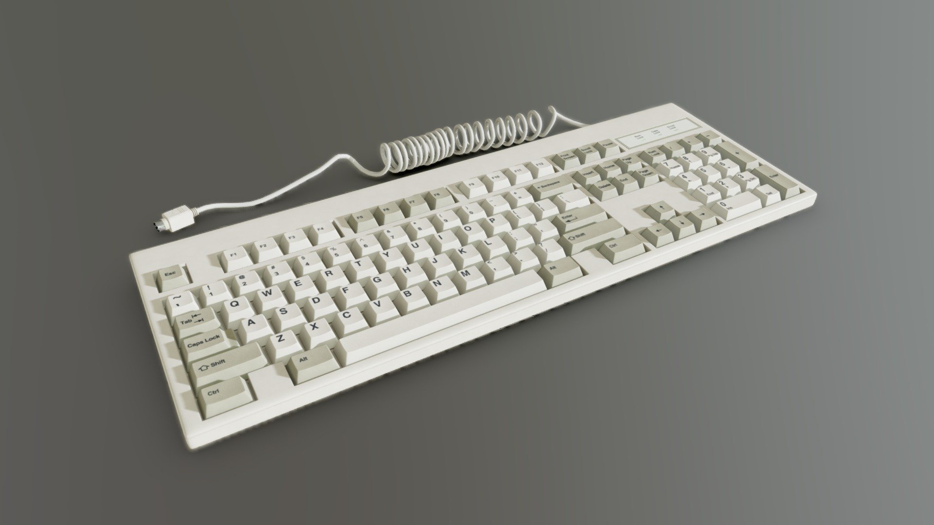 Old Keyboard QWERTY. With 4K Color,AO,Normal,Emission,Transmission,Roughness,Metallic maps 3d model