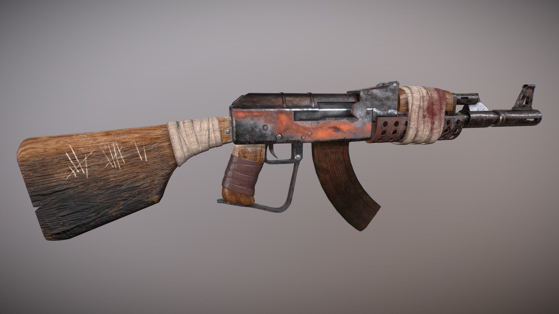 Modeled based of off old concept art from the game Rust 3d model