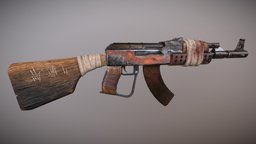 Rust AK concept rifle, apocalyptic, rust, apocalypse, wasteland, ak, assault-rifle, weapon, gun, ak47