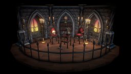 Gothic Room room, gothic, props, handpainted, asset, lowpoly, environment