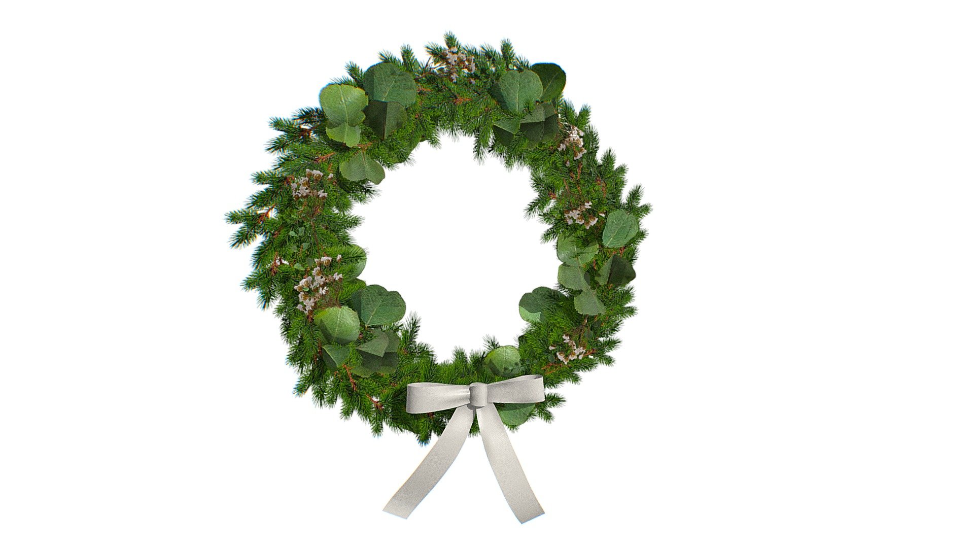 Lowpoly Fresh Silver Dollar Eucalyptus Foliage Christmas Wreath 3D Model

Eucalyptus and noble fir branches with hints of pearly everlasting flowers and satin ribbon 




HD Textures

PBR Materials

Low Poly model
 - Christmas Wreath With Ribbon - Buy Royalty Free 3D model by Omni Studio 3D (@omny3d) 3d model