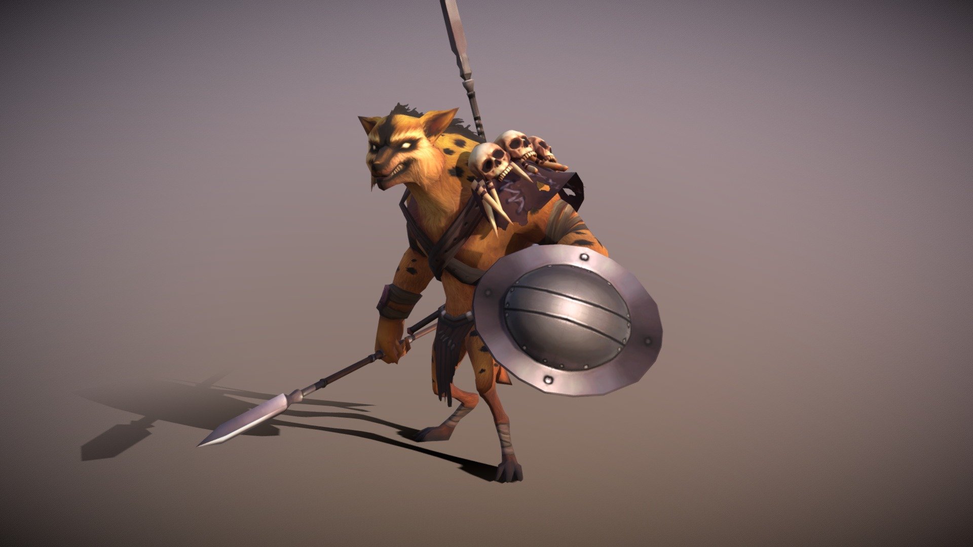 A Jackal Wolf Warrior Asset.

The 3d file format is FBX, if you need 3dMax file format, email me please.

INSIDE:

FBX Model. 7331 triangles.
3 FBX Animations.Idle, Attack, Run.
Diffuse Texture. 1024x1024 resolution 3d model