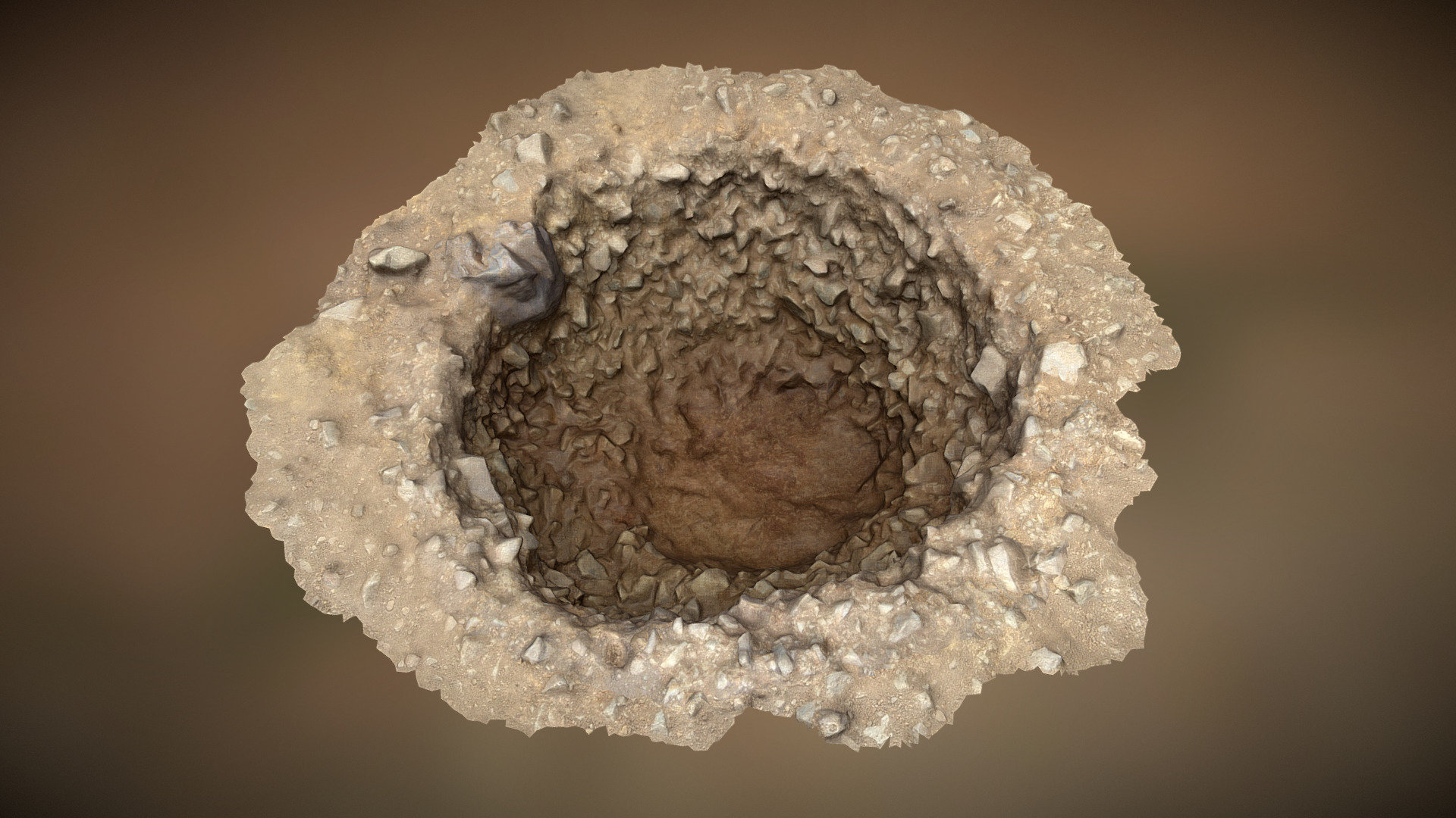 animated sequence from the excavation process of one of the three storrage pits found in trench 6 (2015) - Meillionydd - storrage pit - 3D model by Mario_Wallner 3d model