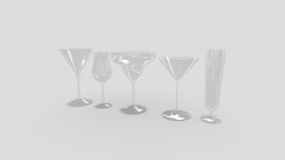 Cocktail Glass Set 3 drink, fruit, wine, household, restaurant, ice, set, diner, pack, ready, table, goblet, beverage, beer, accessory, decor, glasses, water, kitchen, whisky, bundle, lemon, liquid, liquor, martini, dining, champagne, lime, glassware, vodka, coctail, game, low, poly, cognac, mojito