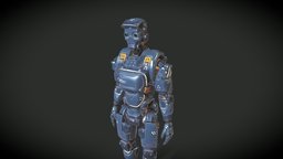 Destructible Robot humanoid, damaged, destructible, android, character, low-poly, game, pbr, lowpoly, robot, rigged