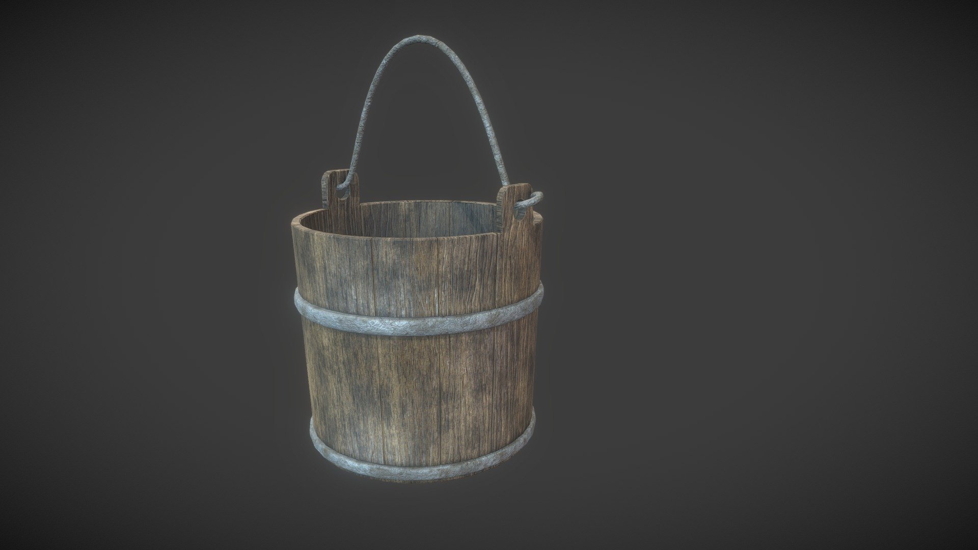 Low Poly PBR 2k textures - Wooden Bucket - 3D model by StellaRouge (@stellerouge) 3d model