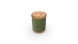 Spool of Green Thread green, thread, spool, seamstress, photogrammetry, workshop, noai, model-318-hp