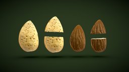 Almond with shell food, mesh, cookie, shell, nut, nature, seeds, almond