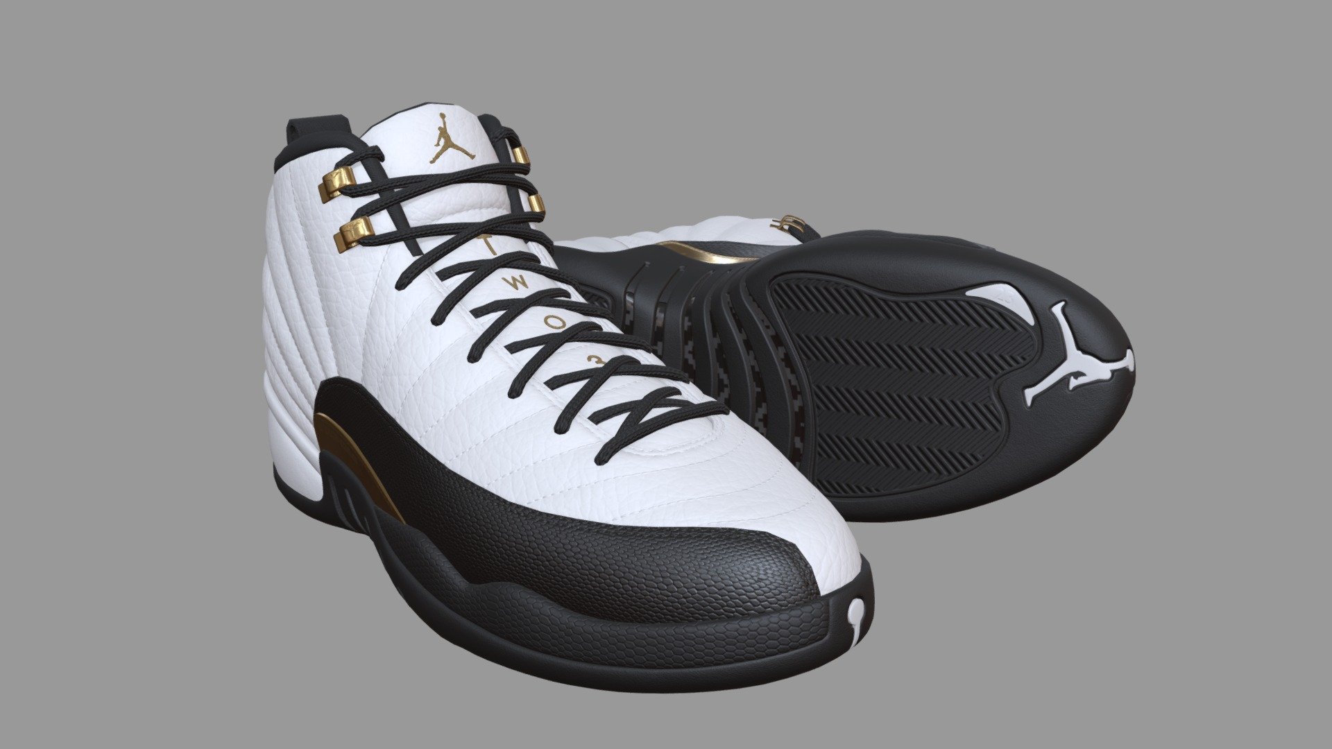 Medium poly PBR textured model of Air Jordan 12-retro sneakers. The model is made up of one 4k texture set (i.e albedo, normal, roughness and metalness). The model is well textured and ready for Virtual Reality (VR), Augmented Reality (AR), games and other real-time apps for handheld devices 3d model