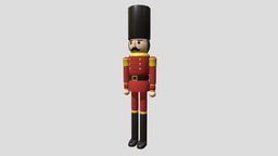Nutcracker symbol, red, humanoid, wooden, toy, nuts, soldier, other, xmas, doll, christmas, holiday, nutcracker, utensil, season, figurative, folktale, character, lowpoly, wood, human, gold