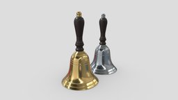 Handbell school, court, cafe, hotel, restaurant, desk, prop, college, deco, bell, travel, ready, alarm, service, hall, counter, lobby, metal, tool, commercial, foyer, call, golden, motel, attention, ringer, game, low, poly, shop, interior, ring, gold, notification