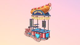 HotDog Bike lopoly, blender-3d, game-asset, substance, cartoon, vehicle, pbr