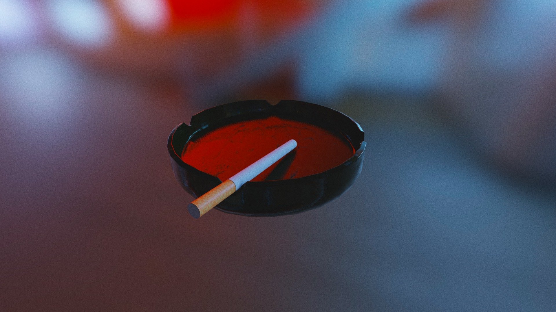 Does what says on the tin - Ash Tray And Ciggarette - Buy Royalty Free 3D model by takerefuge84 3d model