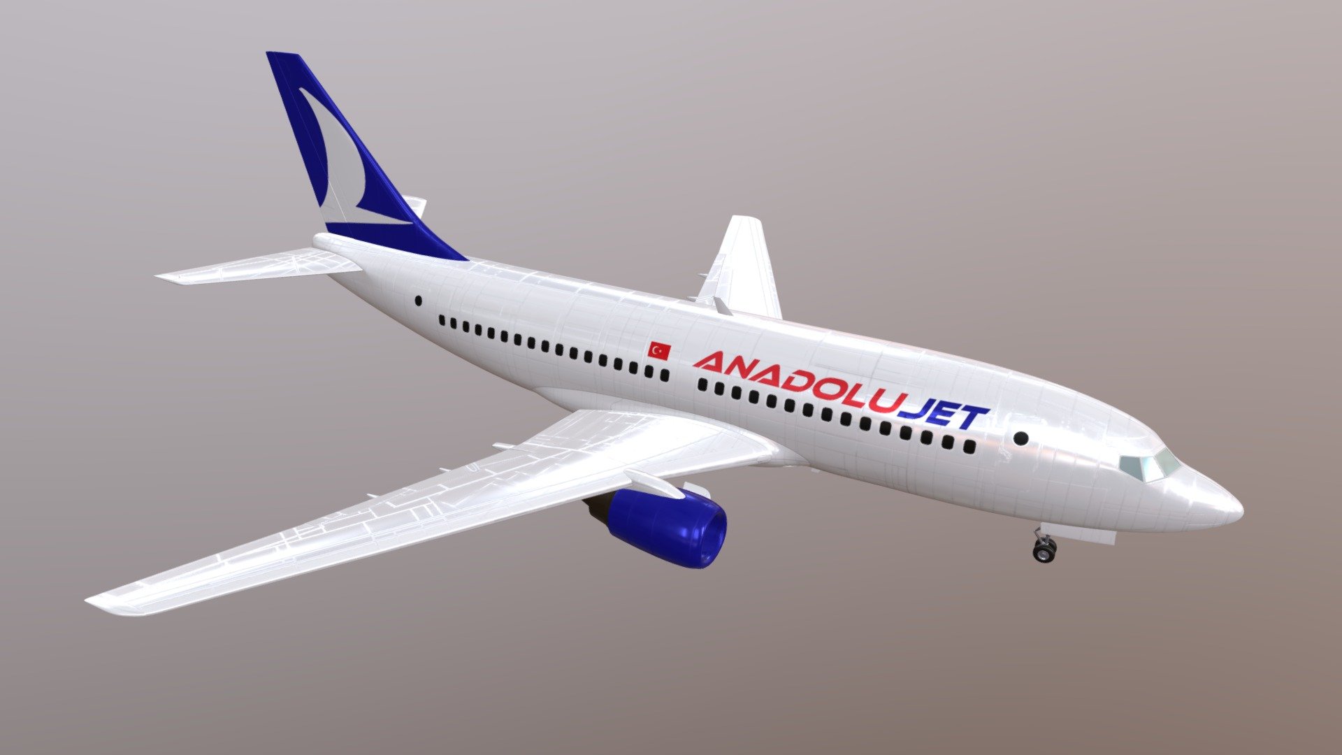 AnadoluJet Airlines boeing 737 - AnadoluJet - Download Free 3D model by Yusuf (@yusufes) 3d model