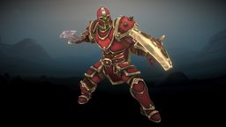 Stylized Orc Male Warrior(Outfit) armor, rpg, plate, orc, pose, guard, mmo, rts, metal, protector, outfit, moba, handpainted, lowpoly, sword, stylized, fantasy, male, shield