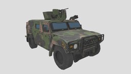 K153 LTV tactical, kia, vehicle, low, poly, light, ltv, k153