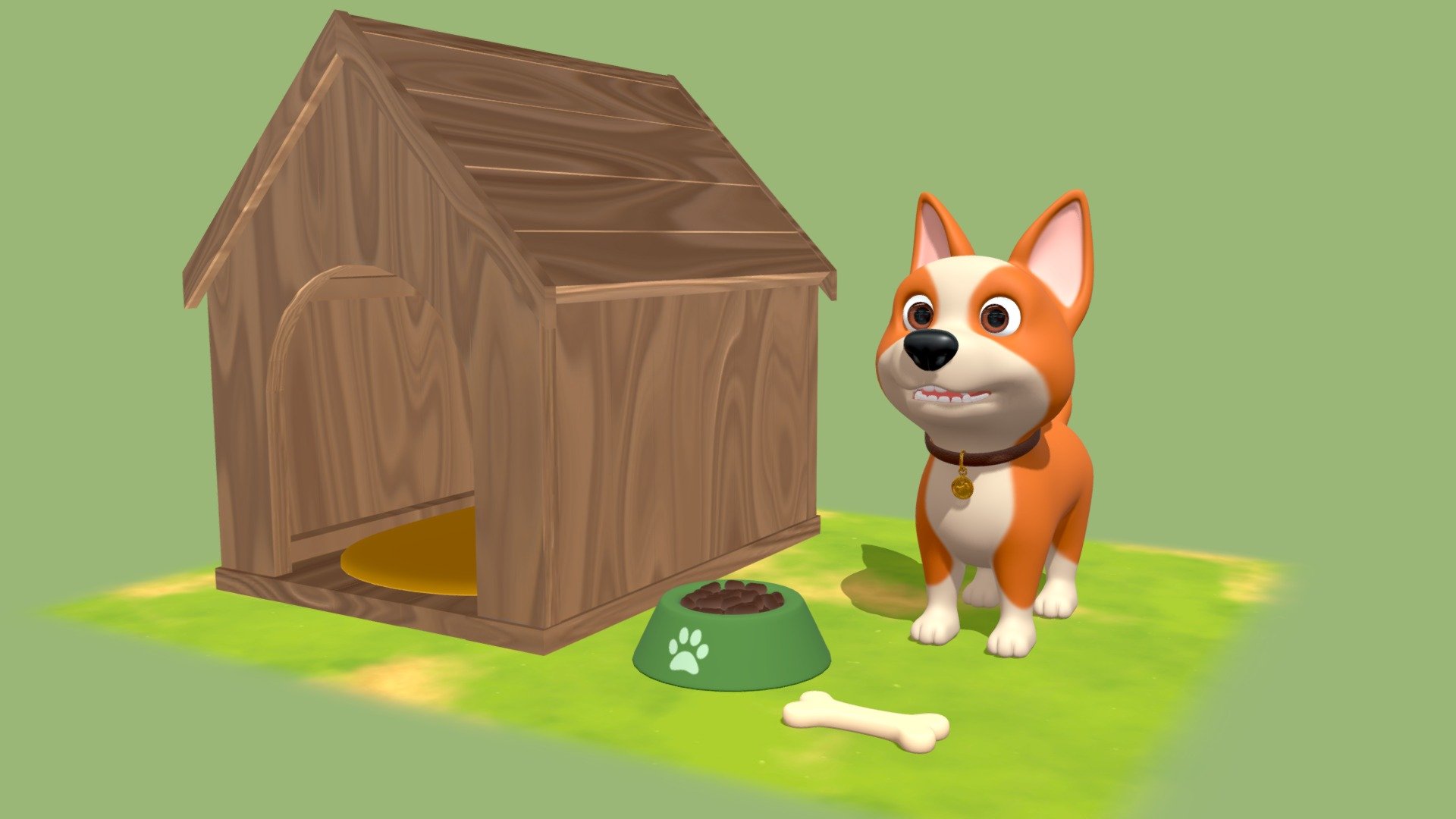 Cartoon Dog made with Blender - Cartoon Dog - Buy Royalty Free 3D model by Starkosha 3d model