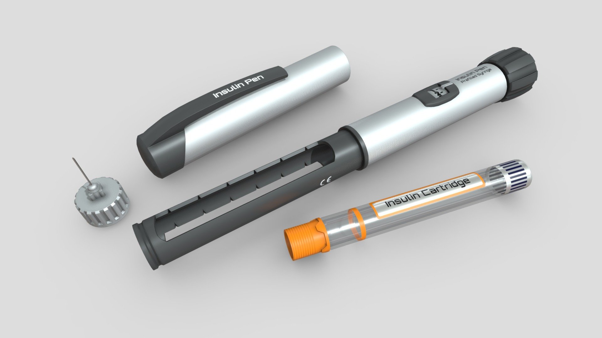 Insulin Pen 3D Model by ChakkitPP.




This model was developed in Blender 2.90.1

Unwrapped Non-overlapping and UV Mapping

Beveled Smooth Edges, No Subdivision modifier.


No Plugins used.




High Quality 3D Model.



High Resolution Textures.

Textures Detail :




Insulin Pen Polygons 9852 / Vertices 10053

Insulin Cartridge Polygons 1471 / Vertices 1508

Textures Detail :




2K PBR textures : Base Color / Height / Metallic / Normal / Roughness / AO

File Includes : 




fbx, obj / mtl, stl, blend
 - Insulin Pen - Buy Royalty Free 3D model by ChakkitPP 3d model