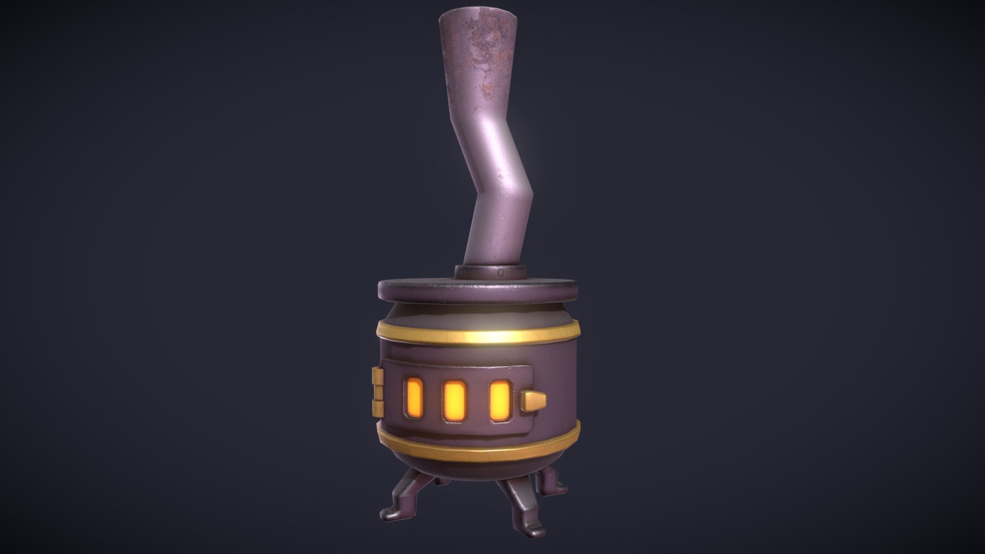 Stylized Furnace created in Maya and textured in Substance Painter 3d model