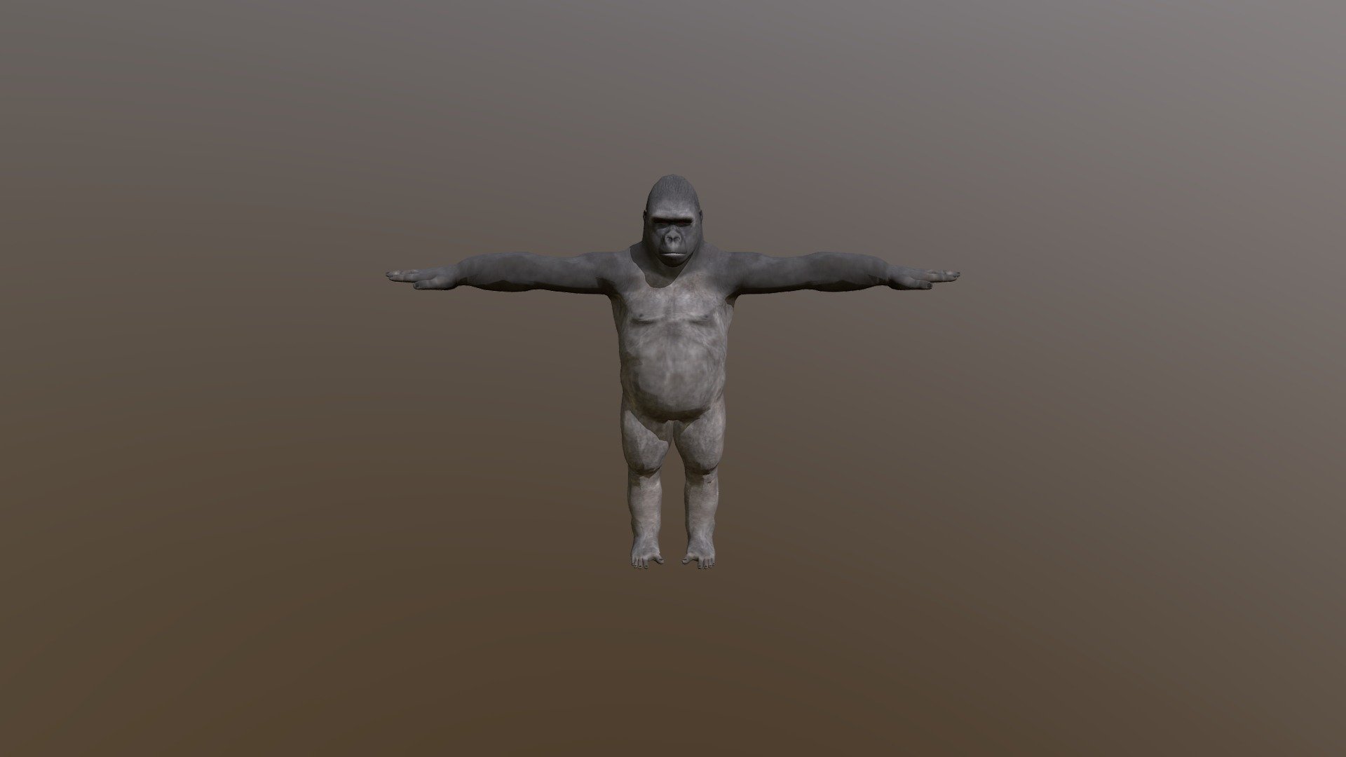 Re-sculpted parts of a template gorilla in CC3 and converted to low poly game base 3d model