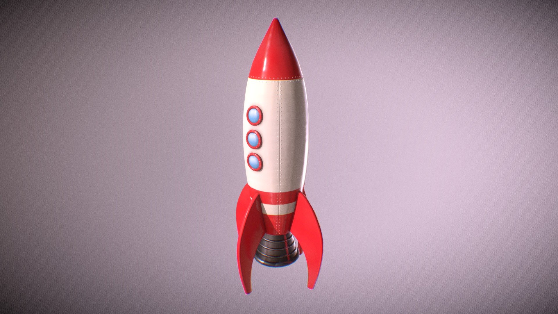 Low-poly PBR Cartoon Rocket model intended for game/realtime/background use.



Model was not intended for subdivision
Real World Scale Measurements
No special plug-ins necessary to use this product 
Quad/Tris only polygon - 2992 count 
Texel density is 23.38 for 4k UV-maps. H = 2.6 meters


Model is included in 4 file formats (Include only geometry with uvs, and texture need add manually)


Maya 2019 
FBX 
OBJ 
GLTF/GLB 2k and 4k file


High quality 4096x4096 resolution textures in PNG:



PBR Maps:
BaseColor, 
AO, 
Roughness, 
Metalness, 
Normal, 
Glossiness, 
Specular. 



Unity maps (+HDRP maps):
Diffuse, 
Normal map, 
MetallicSmoothness,
HDRP mask map.



Unreal Engine 4 maps:
BaseColor, 
Normal, 
OcclusionRoughnessMetallic.


 - Cartoon Rocket PBR - 3D model by en3my71 3d model