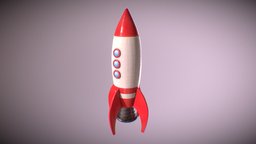 Cartoon Rocket PBR planet, moon, toy, fun, spacecraft, science, aliens, rocket, ue4, unity, cartoon, pbr, sci-fi, ship, space, spaceship