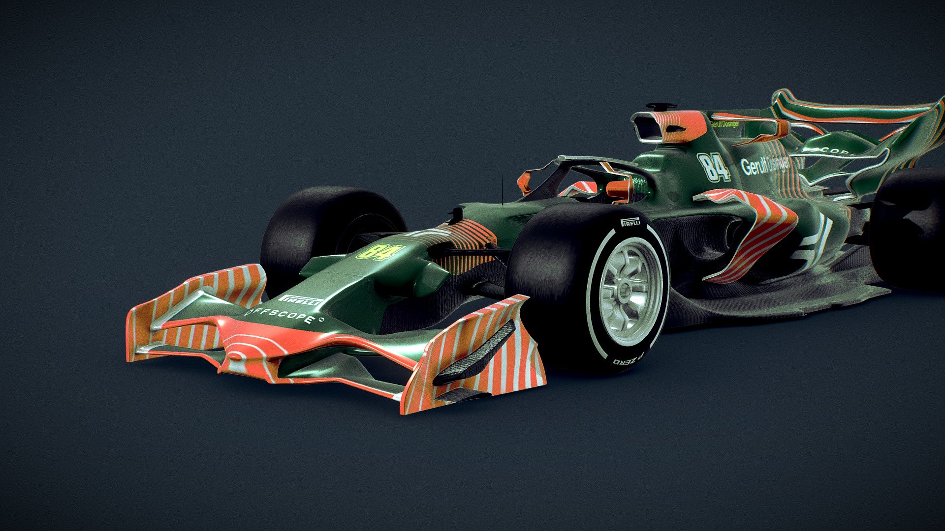 This concept incorporates all that I love about Formula 1 cars. A muscular chassis, bold apperance and a lot of features that cater to my personal taste. The concept incorporates parts of the 2007/08 cars aesthetics while its proportions are oriented along the lines of the cars from 2017 onwards. The cars front is slightly exaggerated to pull visual focus towards the bulky forms. Wings and winglets across the chassis have a modern, almost futuristic, form-language.

The concept itself was spatially sketched with Blenders amazing Grease-Pencil. The modeling was also done in Blender &ldquo;atop