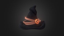 Halloween witch hat (Instagram filter) hat, wizard, cap, b3d, filter, handpaintedtexture, instagram, lowpolymodel, handpainted, blender, lowpoly, blender3d, gameart, witch, gameasset, halloween, magic, handpainted-lowpoly, sparkarstudio