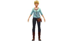 High Poly Subdivision Casual Style Girl