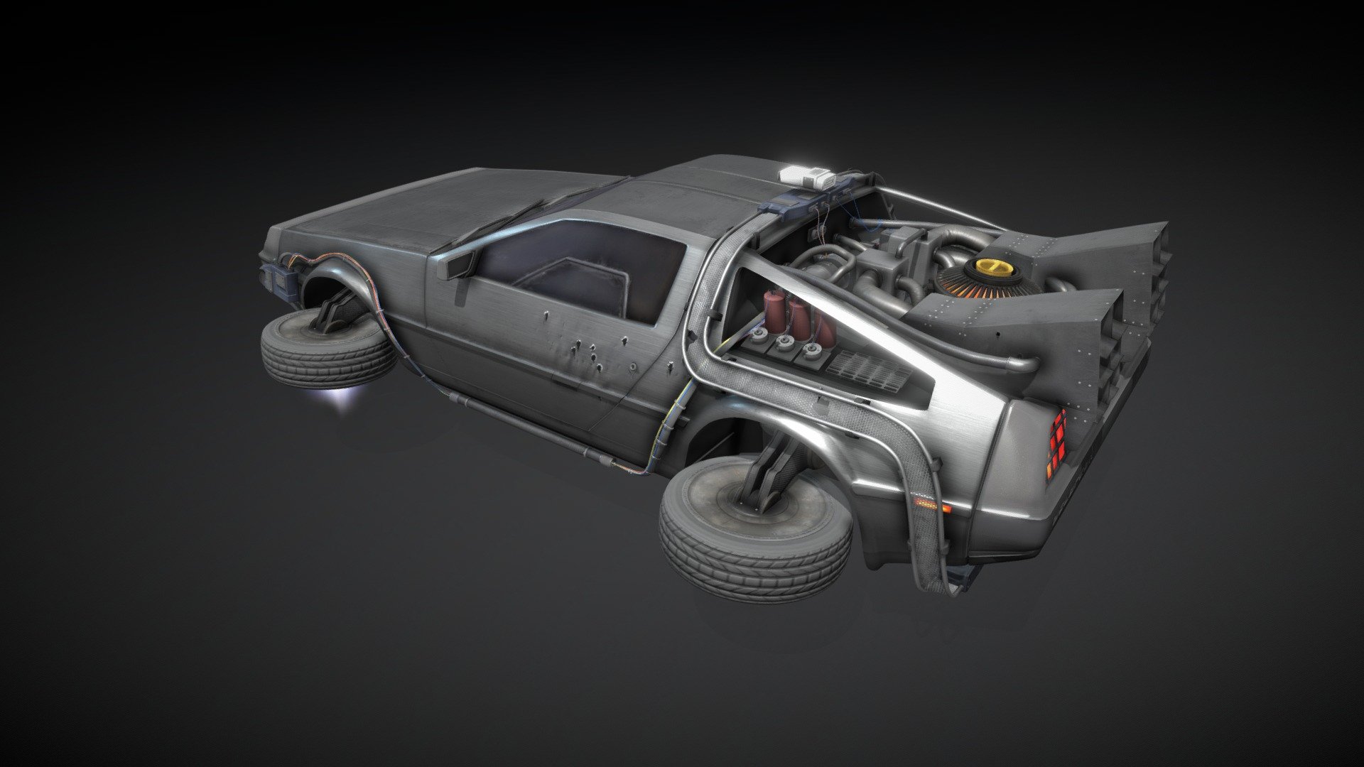 https://youtu.be/xJaUrlPoEa4

A couple of years ago I started a VR project with Jason Bradbury (UK TV Gadget host and Internet reviewer). I created the base Delorean DMC as a starting point, I then went on to create the Back To The Future movie additions.  It was a great project to work on as I was able to base my design on an actual real-world example of a Movie replica Car.

After watching Ready Player One I wanted to ‘update’ the model to reflect the changes made in the movie as they looked pretty cool on the big screen, who doesn’t want K.I.T.T additions on a Delorean anyhow?

I took the base DeLorean model and some of the BTTF additions I have already added and went all out on the detail, motivated by the amazing Ready Player one visuals.  Some of the obvious changes included the ‘Parzival’ license plate, the original 2.21 Giggawatts generator present at the same time as Hover mode and the broken time mesh and wing mirror…

3DMax
Photoshop 

Here's to over 4K follow Sketchfab Followers! - Ready Player One - Parzival's Delorean - Buy Royalty Free 3D model by JCulley3D (@jamesculley) 3d model