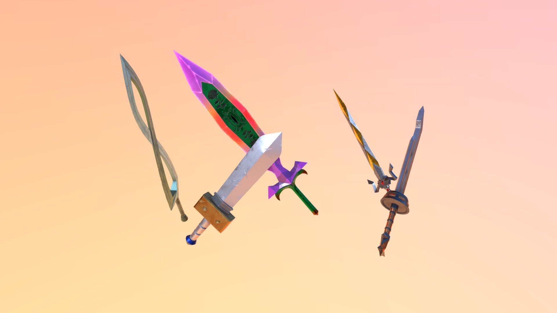 Whoa, it's been a really long time since I've posted anything here.  So I thought I'd post a little personal fan art project here again.  This time it's of the five swords that Link acquires in Majora's Mask.  I tried to keep them similar to official art where possible, but also using the in game models as reference too.  It's interesting how different the Razor Sword art is compared to the model.

Hope you all enjoy these! - Legend of Zelda Majora's Mask Swords - 3D model by atticuskotch 3d model