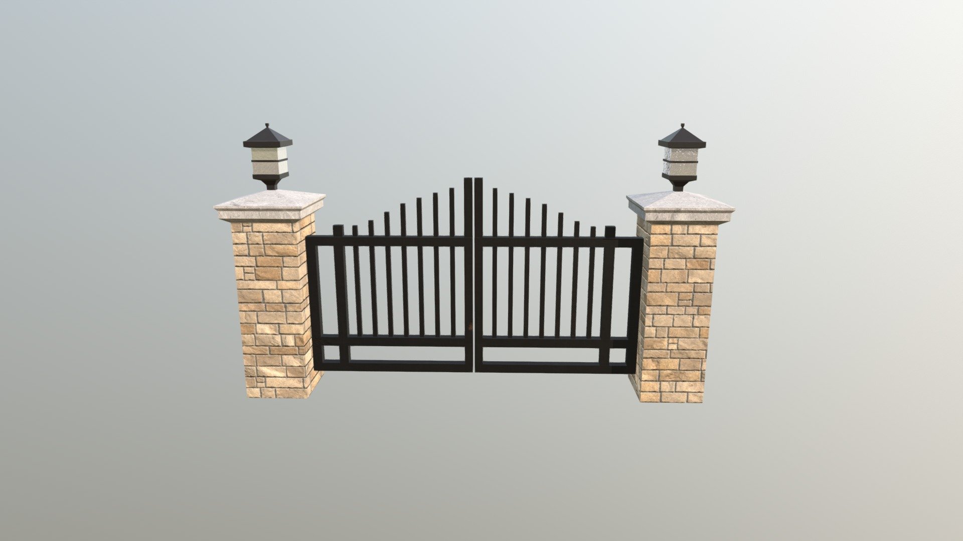 This is a gate design for the entrance to a gated community 3d model