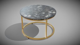 Round Milan Coffee Table black marble