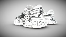 DOLCE & GABBANA Sneakers White DAYMASTER dg, dolce, fashion, vr, ar, highfashion, dolcegabbana, pbr, lowpoly, gabbana