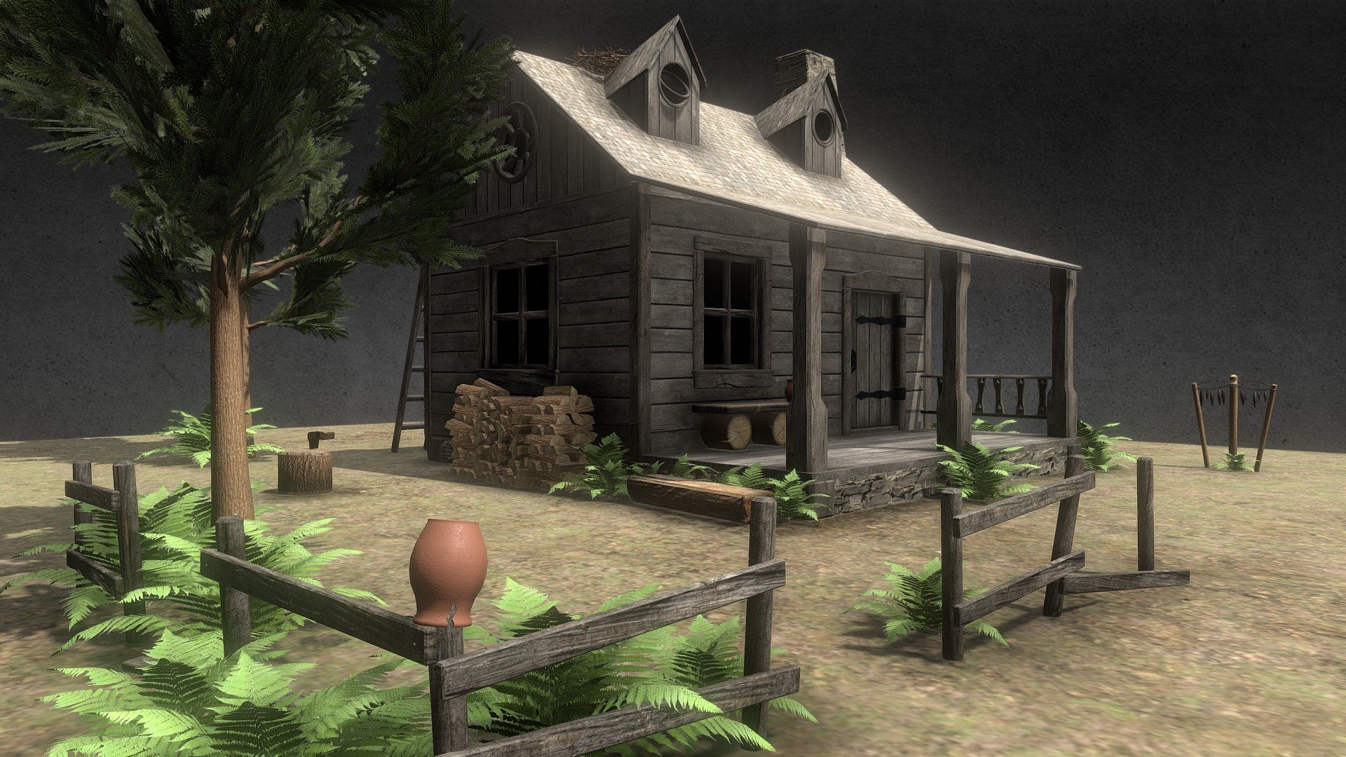 House in the woods - 3D model by Kris_de_Lioncourt 3d model