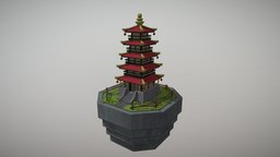 Tower tower, japan, asian, chinese, cellshading, asian-art, architecture, low-poly, blender, art, lowpoly, stylized, building