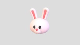 Prop149 Rabbit Head face, rabbit, bunny, cute, little, baby, kid, pet, prop, fashion, mammal, easter, anonymous, head, mask, costume, hare, character, cartoon, animal, noai