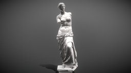 Venus de Milo sculpt, figure, greece, louvre, marble, de, statue, museum, realistic, aphrodite, milo, venus, michelangelo, venus-de-milo, antioch, low-poly, art, sculpture, of, history, alexandros