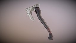 Ax "STAR OF RUSSIA" power, rpg, tools, medieval, ax, melee, russia, iron, battle-axe, stell, meleeweapon, weapon, game, lowpoly, military, axe, gamemodel, star-of-russia