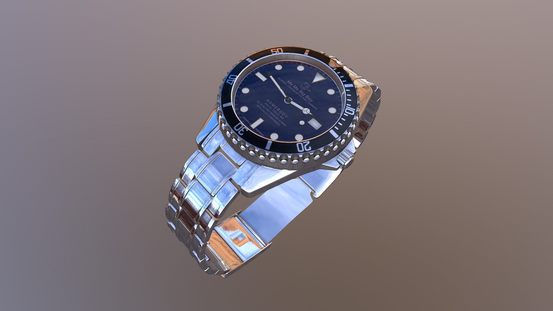 a watch 3D model based on a design from Rolex - Watch model - 3D model by victory_summery (@victorysummery) 3d model