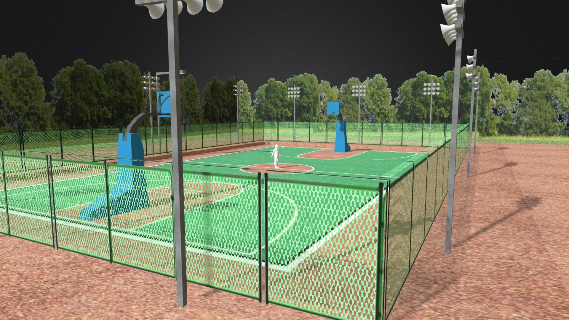 Basketball Court - 3D model by GameCraftPro 3d model