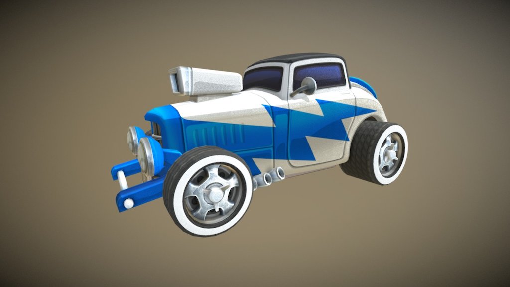 Hero Hot Rod car Livery from MicroMachines game - Hot Rod Flash Livery - 3D model by adambatham 3d model