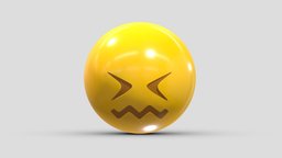 Apple Confounded Face face, set, apple, messenger, smart, pack, collection, icon, vr, ar, smartphone, android, ios, samsung, phone, print, logo, cellphone, facebook, emoticon, emotion, emoji, chatting, animoji, asset, game, 3d, low, poly, mobile, funny, emojis, memoji