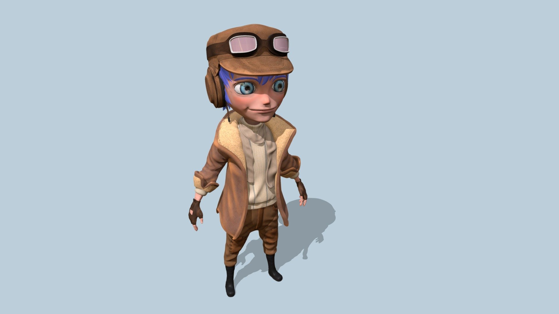 A cute toon pilot. CG cookies exercise - Toon Pilot - Download Free 3D model by Spacca 3d model