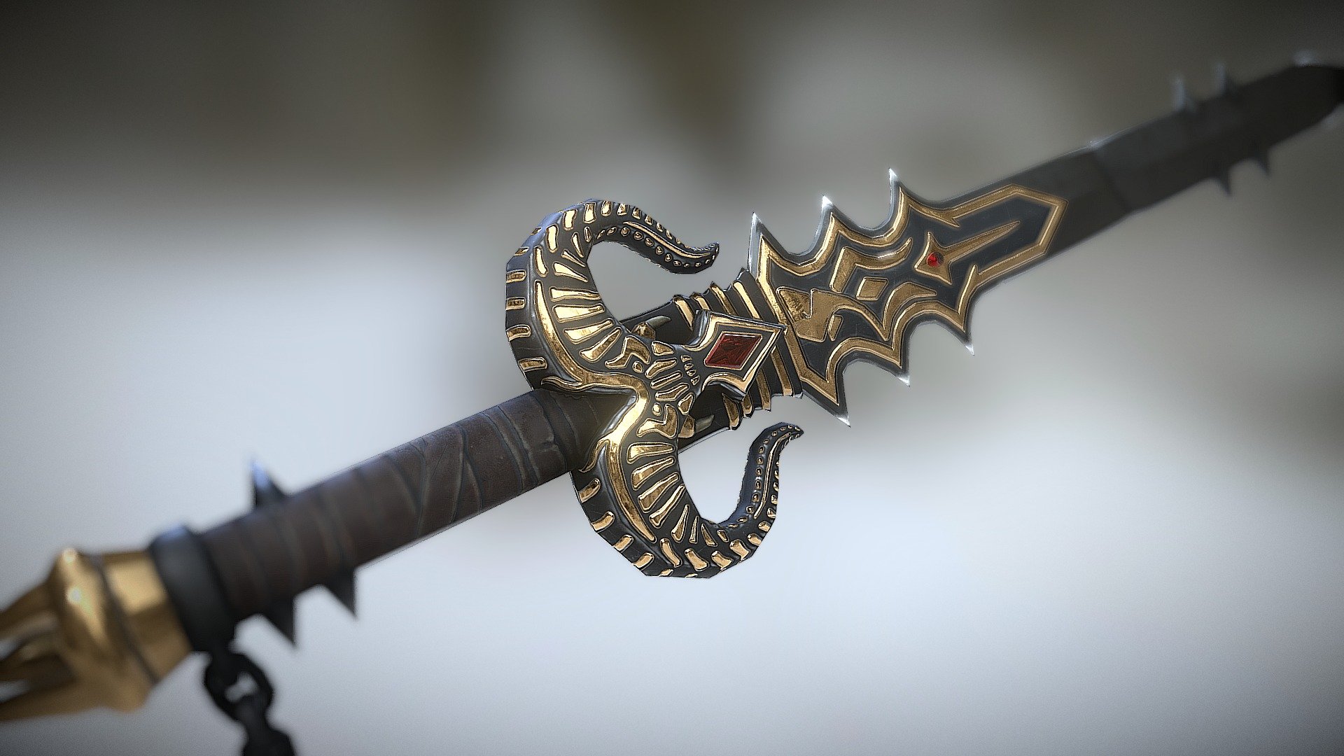 This was a sword made in Maya, Photoshop, Quixel Suite, and xNormal based off of concept art from The Art of Blizzard Entertainment book 3d model