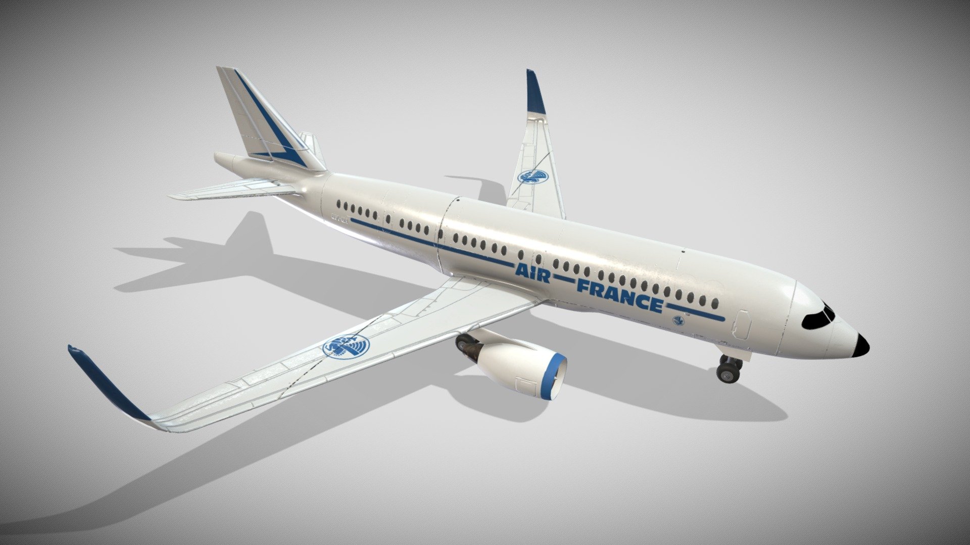 Two Materials Metalness 4k - 10% Size - Attached Ids Map and VRay Material Library - Airbus Air France - Buy Royalty Free 3D model by Francesco Coldesina (@topfrank2013) 3d model