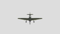WWII Aircraft rigging, airplane, animated-rigged, lowpoly