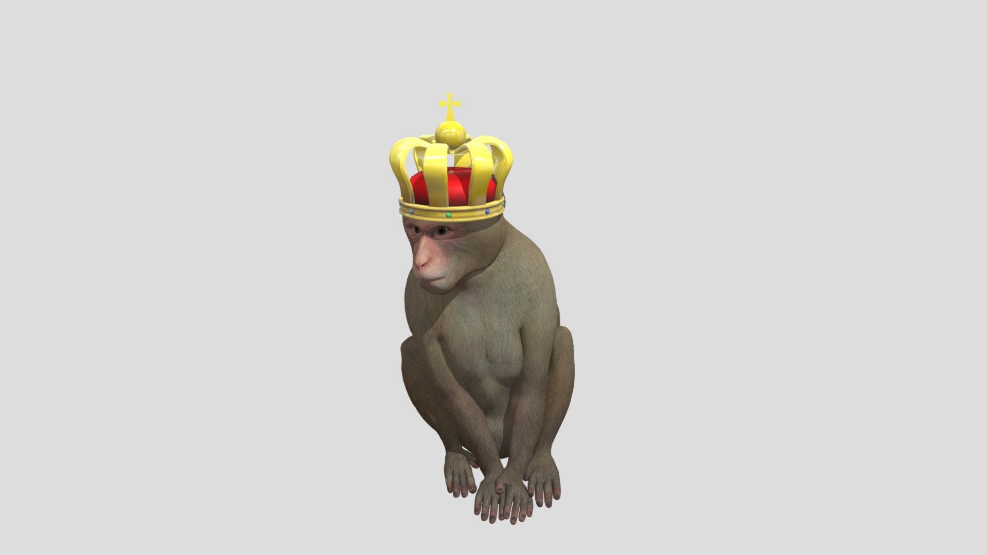 monkey pog! - King Monkey - Download Free 3D model by TdoubleU8 3d model