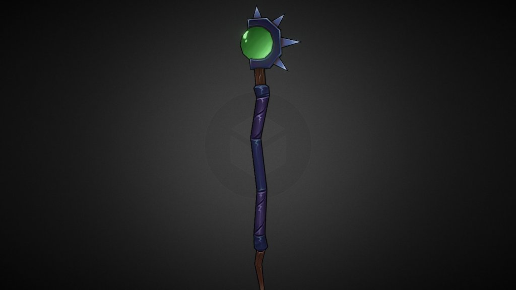 Low poly staff - Staff - 3D model by Offy (@axe163) 3d model